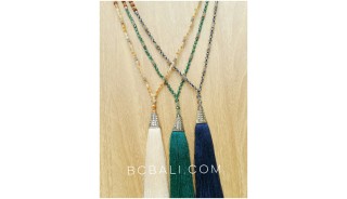 exclusive silver king cup tassels beads necklaces bali